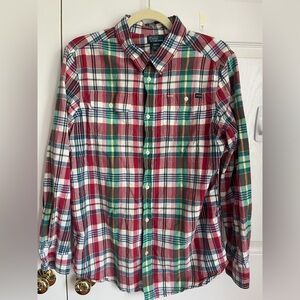 Ralph Lauren Boys's Red and Green Plaid Shirt